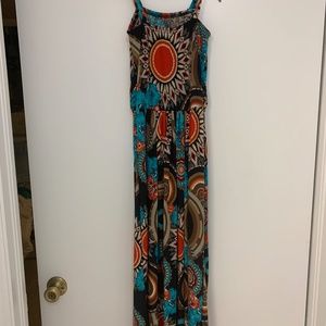 Fun maxi dress, colorful, bright, casual or dressy